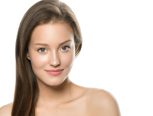 Fresh healthy skin woman spa concept face clean skin beauty