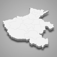 3d map province of China Template for your design