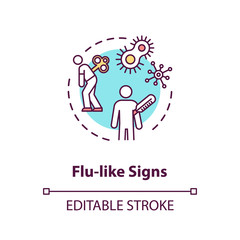 Flu like signs concept icon. Acute bacterial prostatitis symptom, infectious disease, mens healthcare problem idea thin line illustration. Vector isolated outline RGB color drawing. Editable stroke