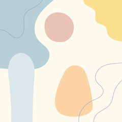 Modern abstract collage with different elements drawn by hand. Vector illustration.