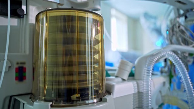 Mechanical ventilation equipment. Modern equipment in the operating room of the hospital