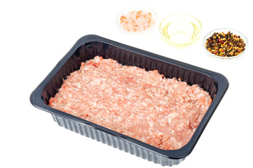 Fresh minced meat, minced pork. Photo in Studio