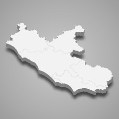 Fototapeta premium Lazio 3d map region of Italy Template for your design