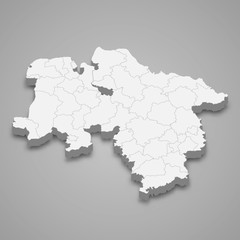 lower saxony 3d map state of Germany Template for your design