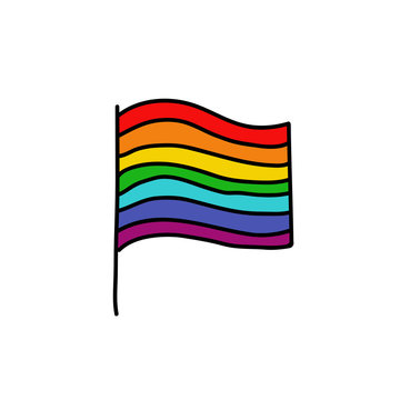 rainbow flag doodle icon