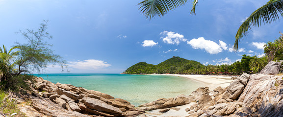 Panorama view of Haad Khuad Beach  or bottle beach in Phangan Island, Thailand
