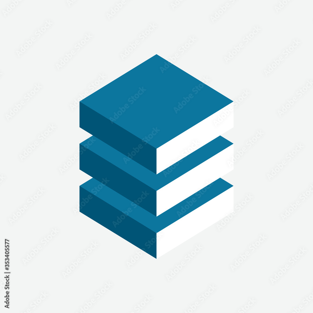 Aufkleber Internet data center logo. Software backup emblem. IT industry icon. Computing technologies sign. Information storage and protection symbol. Networking and hardware system vector illustration.