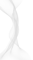White abstract background. Fluttering white scarf. Waving on wind white fubric. 3D illustration