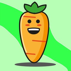 Cute carrot vegetables cartoon face mascot character vector design