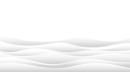 Wave 3d light gray and white gradient lines layer curve modern smooth abstract background vector illustration and free space for text