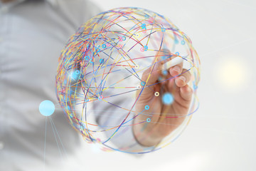 Concept of Network, internet communication - 3d illustration
