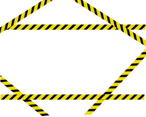 Warning tape background icon. Vector illustration in flat design