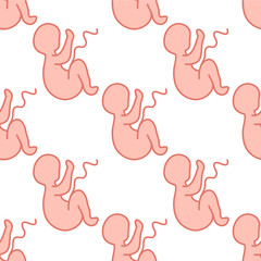 fetus seamless doodle pattern