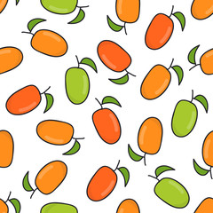 mango seamless doodle pattern
