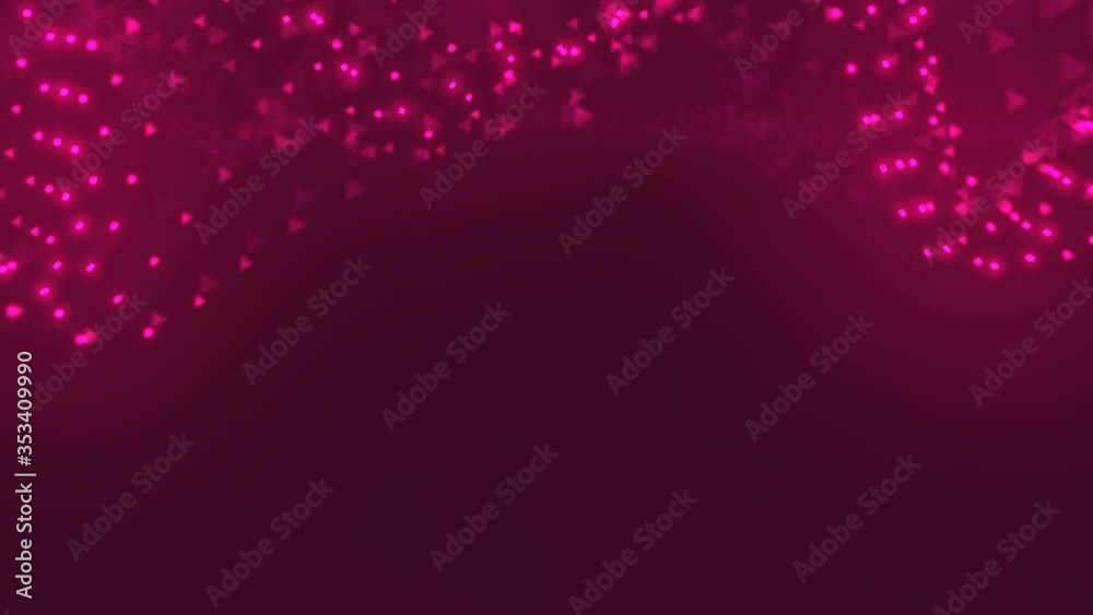 Poster colorful 3d rendering led particles flow. data technology animation. 4k, uhd