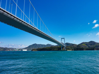橋, 海, 空, 建築, しまなみ海道, 青