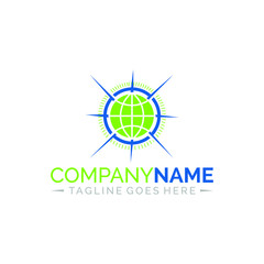 Fototapeta na wymiar Globe Compas Logo Concept