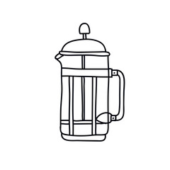 alternative coffee maker, device for brewing coffee doodle icon