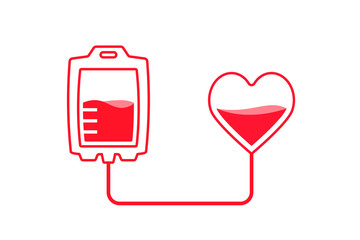 Blood donation drive concept. Clipart image isolated on white background