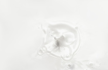 Fallen drop of milk - top view