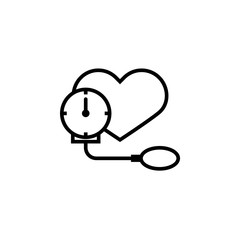 Blood pressure monitoring outline icon. Clipart image isolated on white background