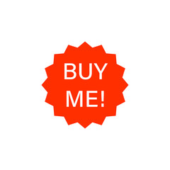 Buy me sticker. Clipart image isolated on white background