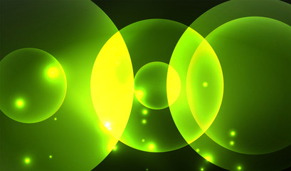 Glowing neon shiny transparent abstract geometric shapes with light effects. Techno futuristic vector abstract background For Wallpaper, Banner, Background, Card, Book Illustration, landing page