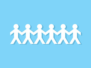 White paper doll chain. Clipart image