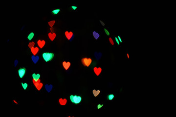 Fototapeta na wymiar colorful mini hearts bokeh