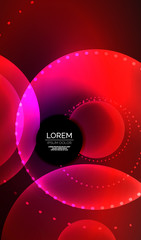 Glowing neon shiny transparent abstract geometric shapes with light effects. Techno futuristic vector abstract background For Wallpaper, Banner, Background, Card, Book Illustration, landing page