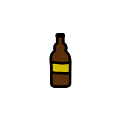 beer bottle doodle icon