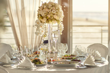 Festive table setting for event