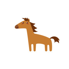 Fototapeta premium Cute kawaii horse icon. Clipart image isolated on white background