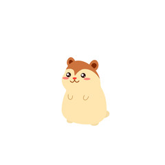 Cute kawaii hamster icon. Clipart image isolated on white background