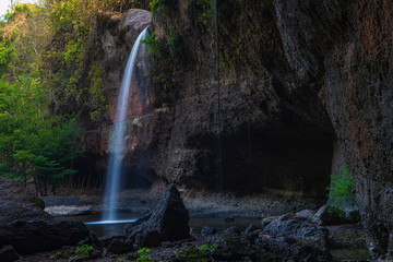 Fototapeta na wymiar Hea Suwat waterfall, Khao Yai National park, Nakhonratchasima province, Thailand.