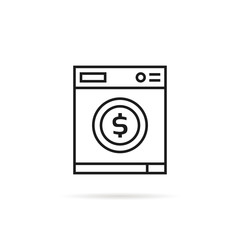 washing machine with dollar sign