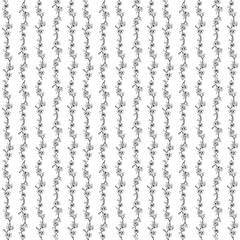 branch of blooming sakura. pen roller. pattern. hand drawing
