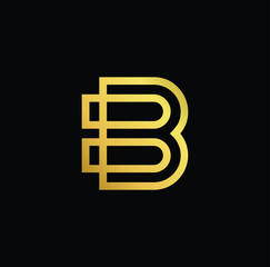  Professional Innovative Initial B logo and BB logo. Letter B BB Minimal elegant Monogram. Premium Business Artistic Alphabet symbol and sign