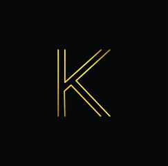  Professional Innovative Initial K logo and KK logo. Letter K KK Minimal elegant Monogram. Premium Business Artistic Alphabet symbol and sign