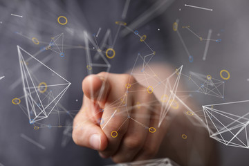 videoconference group of people talking in social network team work..