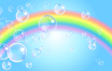 虹とシャボンの抽象背景