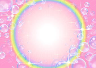虹とシャボンの抽象背景