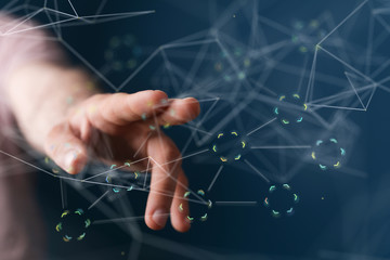 cloud binary code interface digital touch