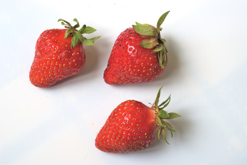 strawberries on white background