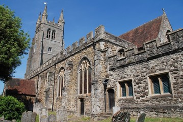 Fototapeta na wymiar The twelfth century St. Mildred's church at Tenterden in Kent, England.