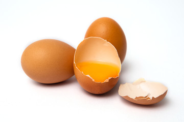 Chicken eggs being able to cook many different foods.