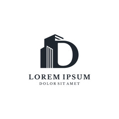 Building With Letter D Monogram Logo Design
