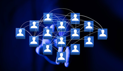 conference Digital Network and data concept team.