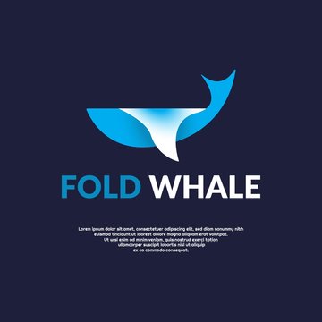 Simple blue whale logo concept with color. whale logo template
