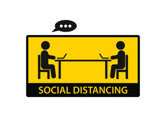 Social distancing. Keep 1-2 meter distance. Concept for Coronavirus epidemic protective. Vector illustration